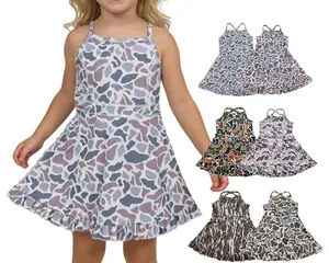 Camo Kids Girls Dress Athletics Clothes  Yoga Style