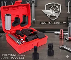 5-Piece Forged O2 Oxygen Sensor Socket & Thread Chaser Set – Automotive Tool for Sensor Removal, All-In-One Tool Kits