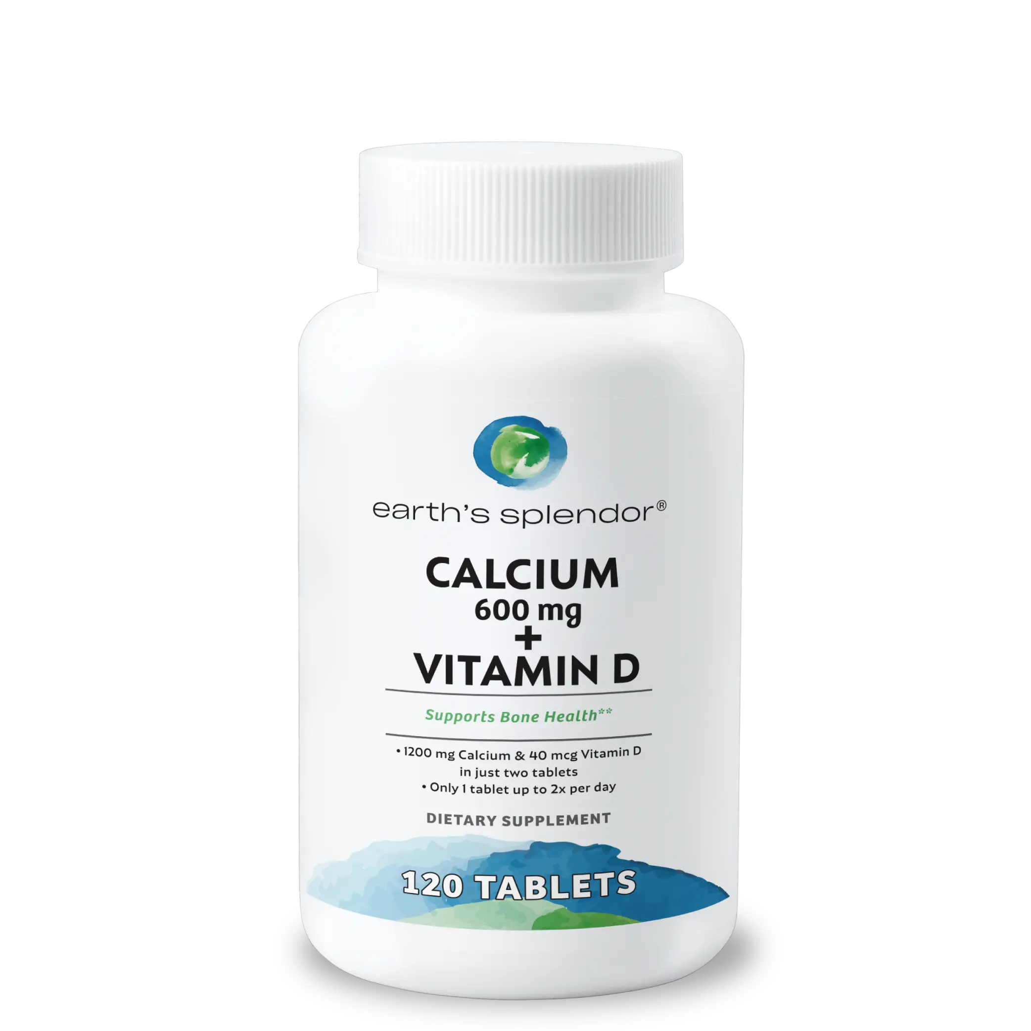 US Dietary Calcium & Vitamin D Mineral Tablets - 600 mg Supportive Supplement for Bone Health