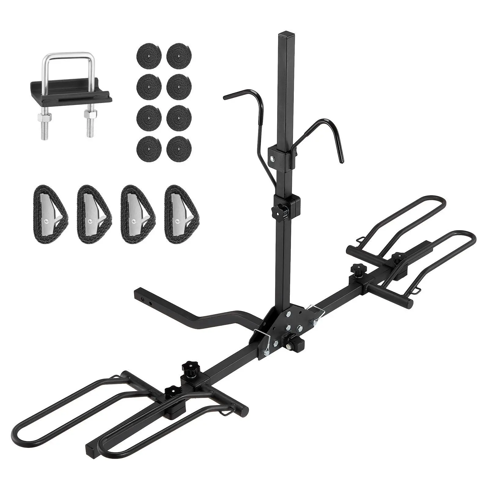 【summerfinds】VEVOR Hitch Mount Bike Rack, 2-Bike Platform Style, 80 LBS Max Capacity Bike Rack Hitch for 1.25-/2-inch Receiver, Titling and Folding Bike Carrier with Tires up to 2.4" Wide, for Car, SUV, Truck, RV