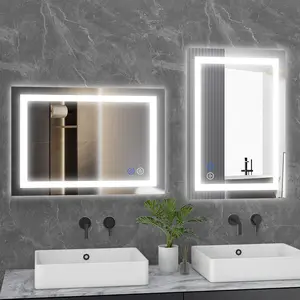 LED Bathroom Mirror With Lights – Dimmable Anti-Fog & 3 Color Temperatures – Dual Lighting For Makeup And Shaving In Modern Bathroom