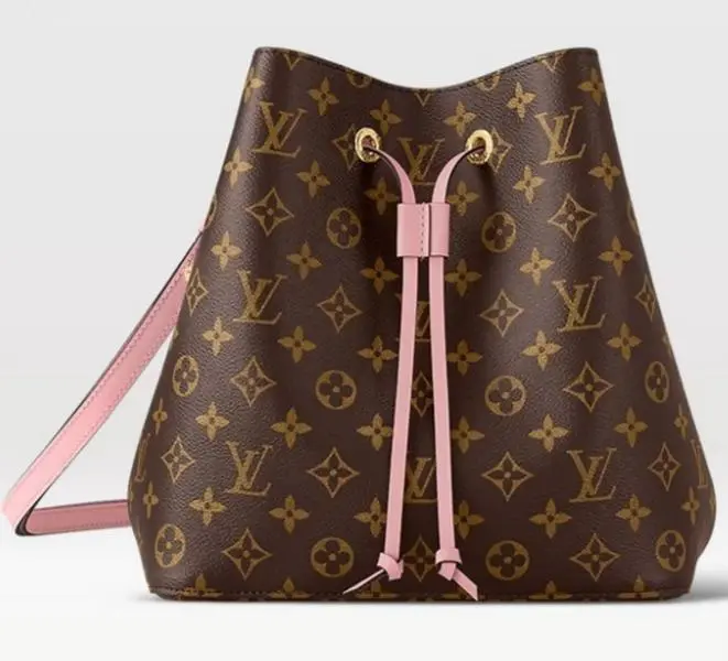Pre-owned Louis Vuitton vcoated canvas Bucket bags Pink Straps NeoNoe 【The Vault】