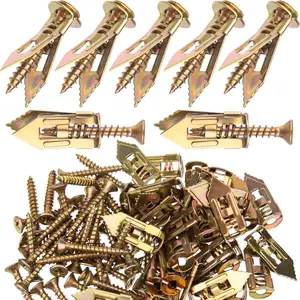 Zinc Plated Steel Self-Drilling Anchor Screws 40 Pcs for TV, Shelf Straps, Gypsum Boards & Cabinets - Heavy Duty Metal Expansion Bolt