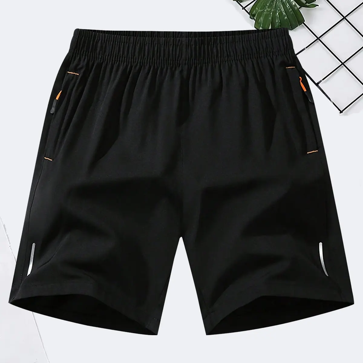 Men's Casual Summer Athleisure Shorts - Lightweight, Breathable, Flexible, Quick-Dry Stretchy Fabric, Letter Print, Drawstring Waist, Zippered Pockets - Ideal for Gym Workouts, Outdoor Activities, Athleisure Men's Shorts, Breathable Men's Shorts