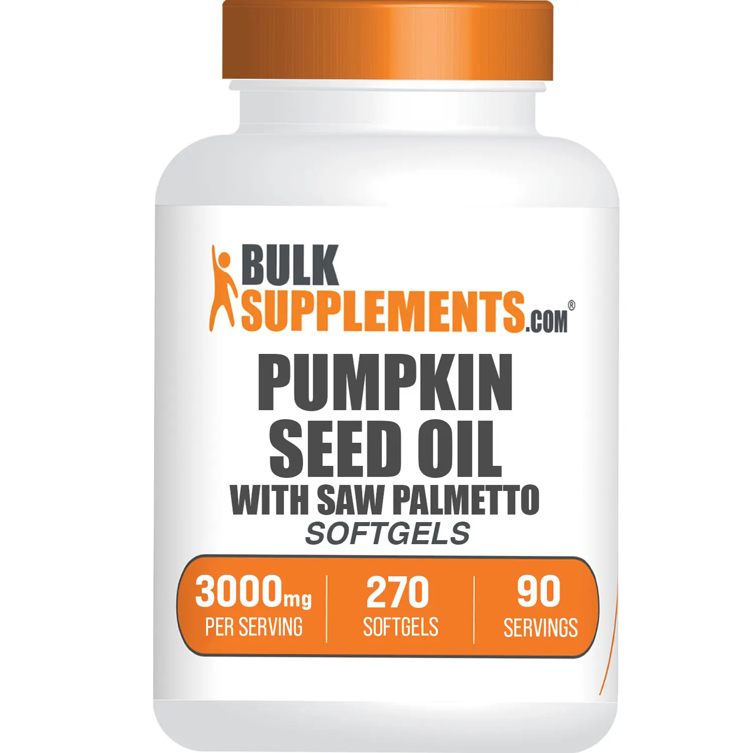 BulkSupplements Pumpkin Seed Oil with Saw Palmetto Softgels - 3000mg per Serving, Healthy Hair Support, Body Health, Additive Free, Prop 65 Safe (270 Softgels, 90 Servings, Sugar & Gluten Free), Sugar Free, Saw Palmetto Oil