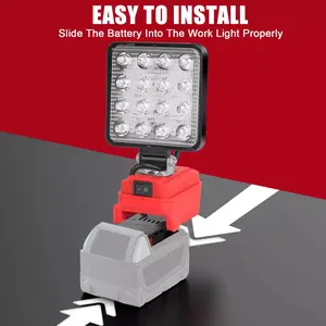 Wireless LED Work Light for Milwaukee M-18 18V Battery w/USB Cordless Outdoor powertools