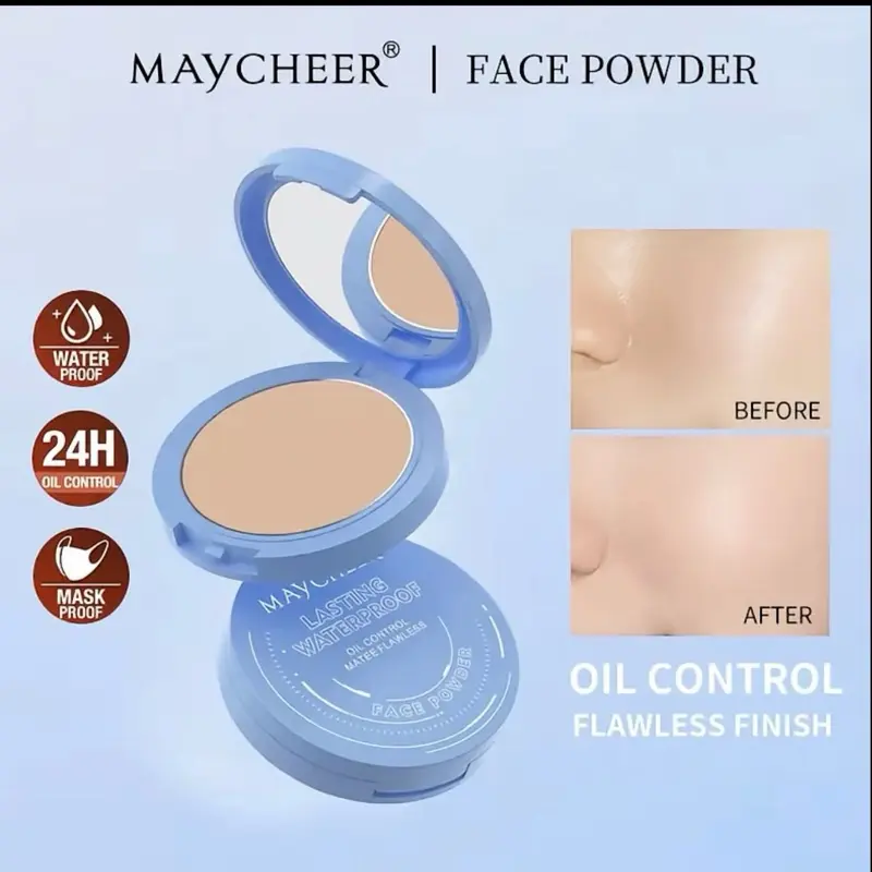 Maycheer Matte Oil Control Makeup Face Powder, Sold by Belle Glow Beauty