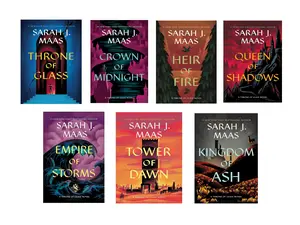 Throne Of Glass (7 book series) by Sarah J. Maas : Throne of Glass, Crown of Midnight, Heir of Fire, Queen of Shadows, Empire of Storms, Tower of Dawn , Kingdom of Ash (Paperback)