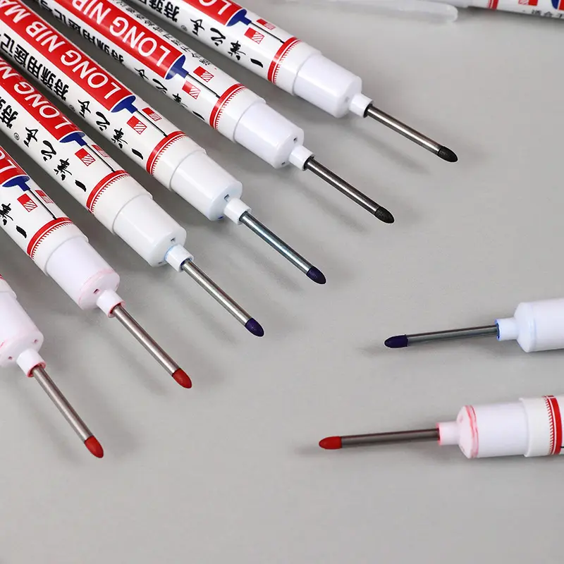 Long Marker Pen, 20pcs/set Waterproof Marker Pen, Multipurpose Deep Hole Marker Pen for Metal, Ceramic, Glass, Leather, Film, Art Markers, Permanent Drawing Markers, Bulk Markers
