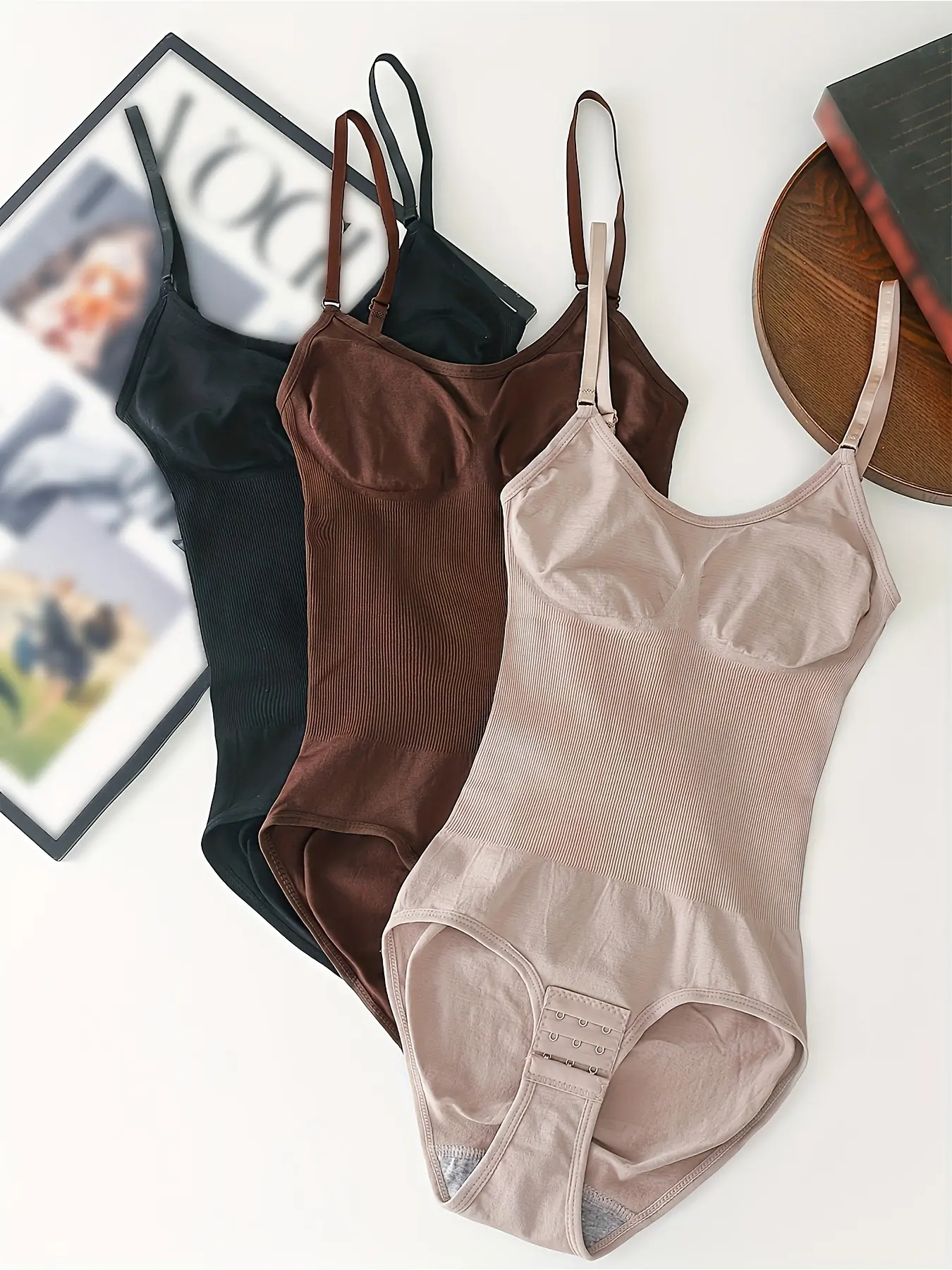 1/2/3/4/5/7 Pack High Support Sculpting Bodysuit - Tummy Control & Butt Lifter Shapewear for Women - Seamless Ribbed Tank Top Body Shaping Underwear