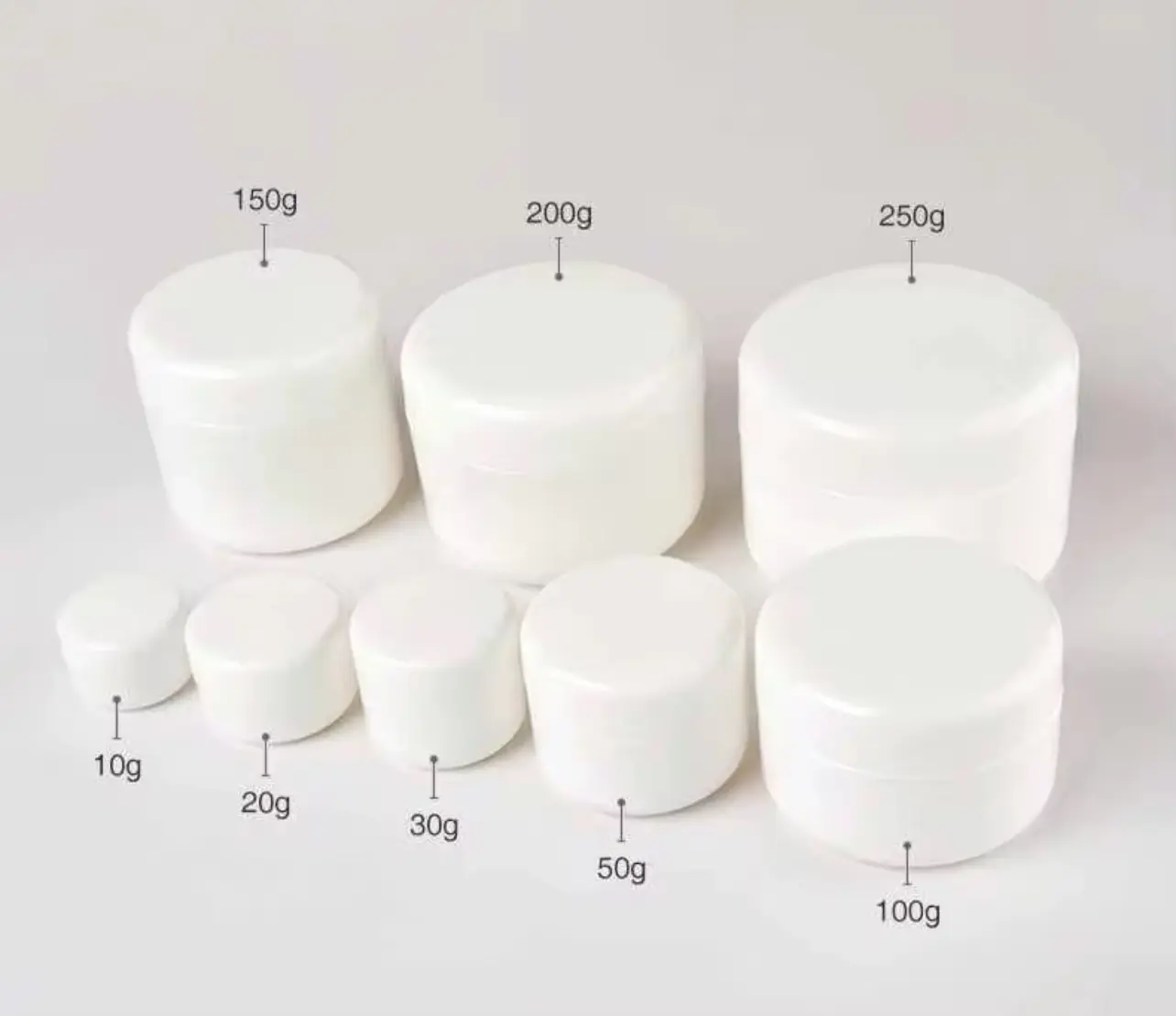 15 Set Waterproof 5.2 oz white Jar for Cosmetic Use - Available in Various Sizes Including 10g, 20g, 30g, 50g, 100g, 150g, 200g, 250g Options - Easy to Use and Store