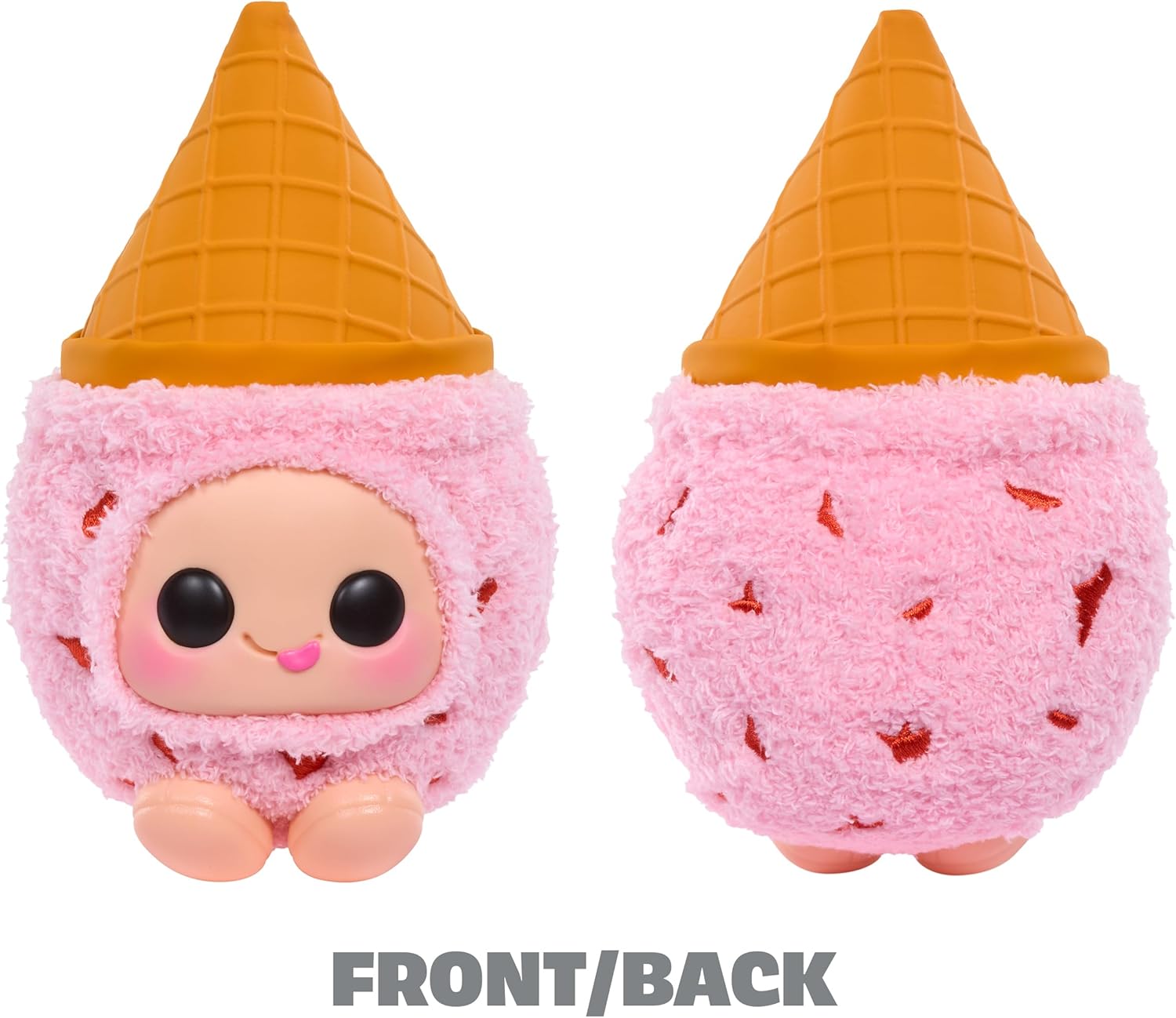 Cute ice cream cone series, collectible plush toys, 3 pieces for collection, chocolate flavor, mint chocolate chip flavor and strawberry flavor. An excellent gift for all age groups.