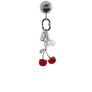Sonix Phone Charm With Adhesive Hook in Red Cherry