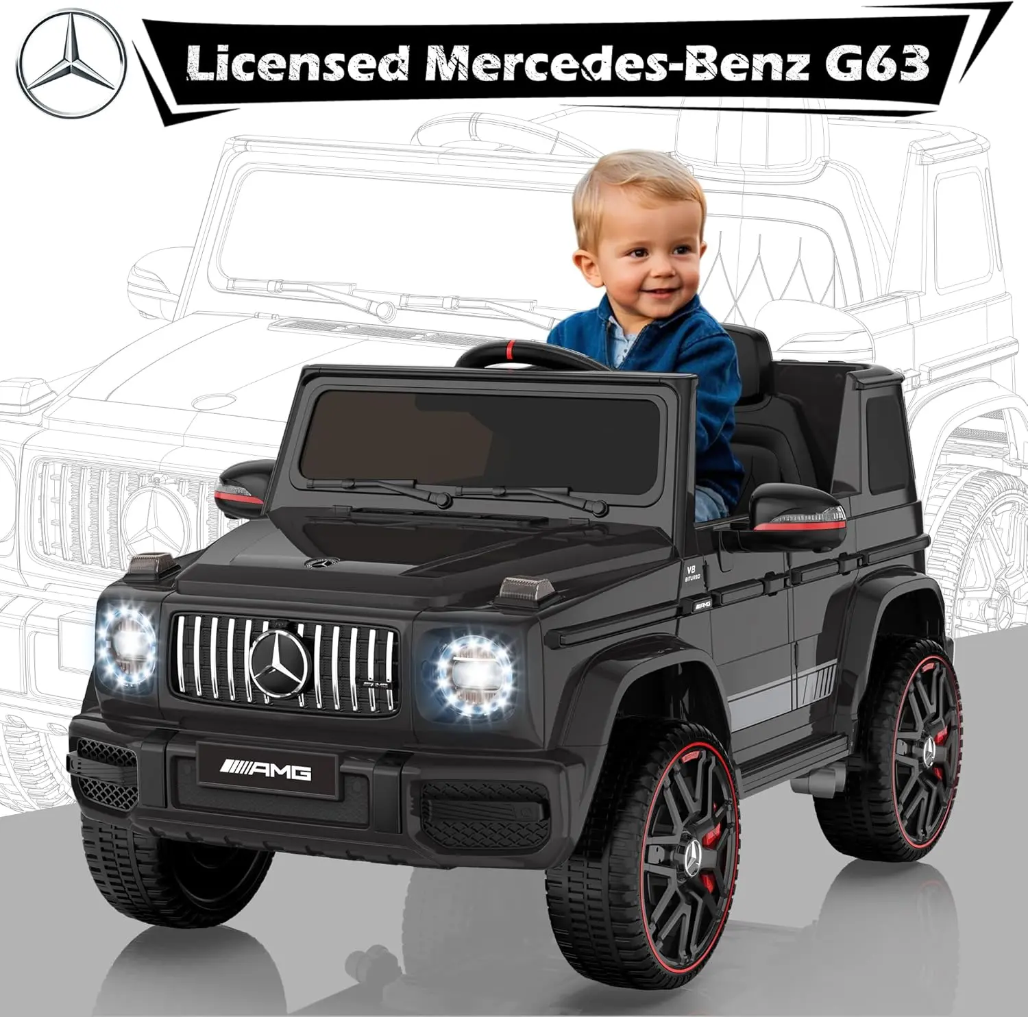 #sohochic ANPABO 12V 7Ah Licensed Mercedes-Benz G63 Ride on Car for Kids Ages 3-6, Electric Car Ride on Toys w/Parent Remote, Wireless Music,  Kids Electric Vehicle, Gift for Kids #DealsForYouDays