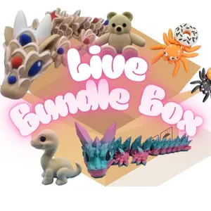 $30 Live Bundle Box of Figurines Cute Animal Design Articulating Miniatures 3D Printed Ornaments for Decor