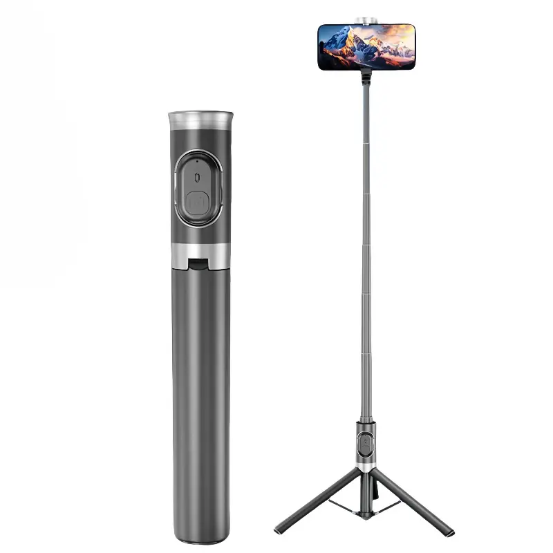 Auto-Opening Selfie Stick Tripod with Bluetooth Remote, Extendable Metal Pole for Phone Photos, Videos & Travel strong grip