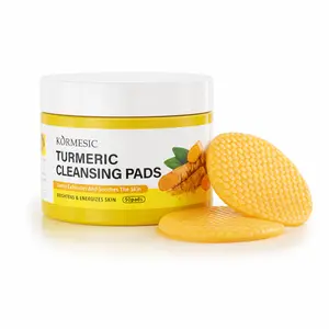 KORMESIC Turmeric & Salicylic Acid Exfoliating Cleansing Pads, Soothing Pore Minimizer & Dark Spot Remover for Acne Prone Skin, 50 Count