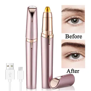 Rechargeable Portable Electric Eyebrow Trimmer Pen for Women Painless Precision Eyebrow Hair Remover Safe Eyebrow Shaver Razor Tool for Face Leg Lip Armpit Hand Cordless USB Rechargeable Precision Trimmer