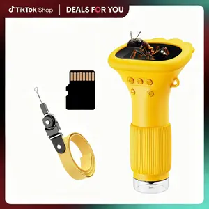 Portable Microscope with Digital Screen Video and Photo Taken Educational Tools Holiday Gift Rechargeble Outdoor Discovery School Supplies