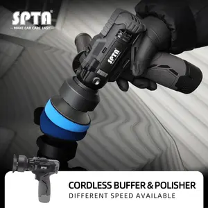 SPTA 12V Cordless Car Rotary Polisher Tool, Dual Action Polisher Cordless Drill Variable Speed Buffer, 2000mAh Li-ion Battery with Fast Charger for Car Detailing and Polishing