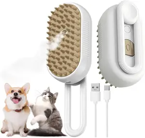 Pet Steam Brush Dog & Cat Hair Brush Rechargeable Steam Brush for Pet, Skin Friendly Deshedding Grooming Tool for Dogs Cats with Pet Supplies Accessories