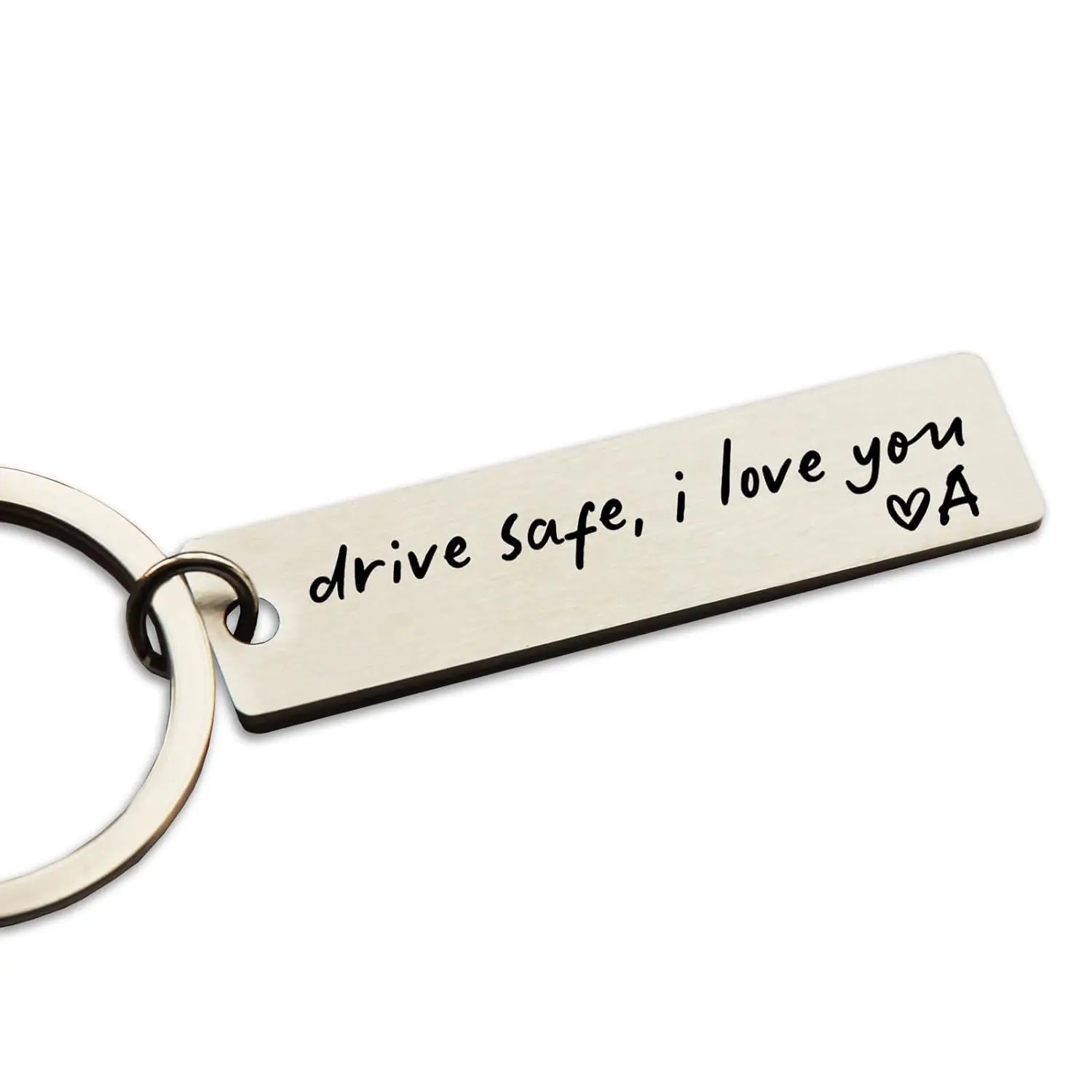 Engraved Stainless Steel Keychain, Compact 'I Love You' Drive Safe Reminder - Sleek Metal Accessories Adults, Handmade Gifts for Him for a Birthday, Boyfriend Birthday Gift, Gf Gift