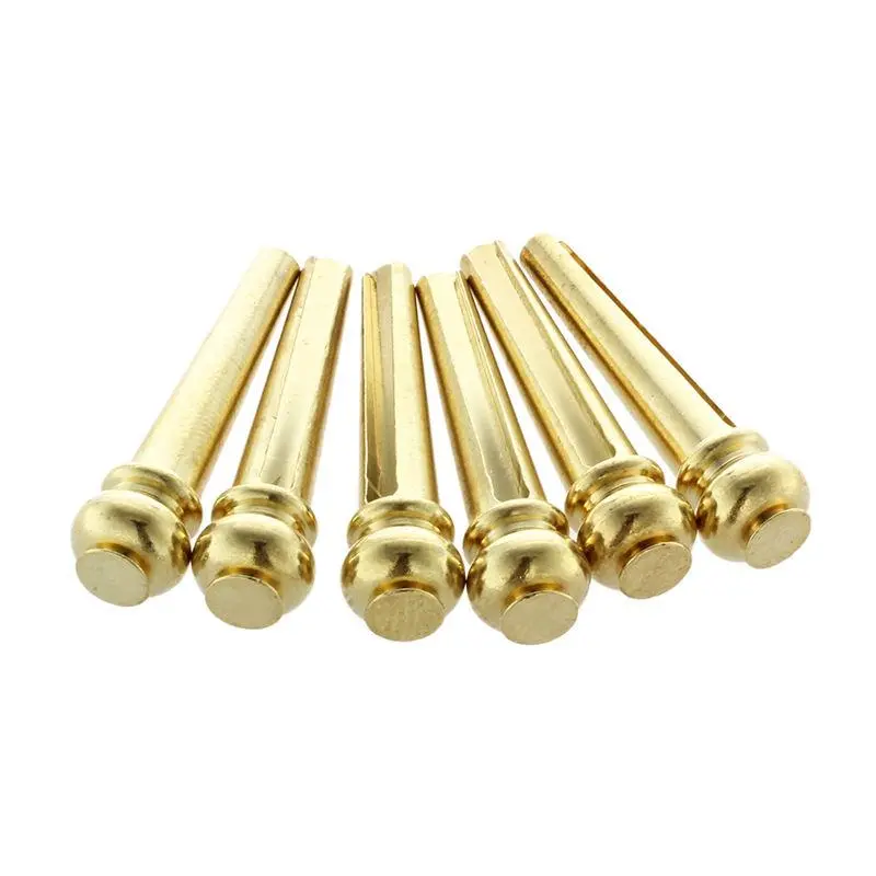 6-Pack Brass Acoustic Guitar Bridge Pins for String Replacement
