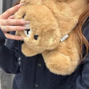 Kawaii Rilakkuma Winter Cartoon Scarf Outdoor Plush Warm Scarf Versatile and Warm Against Cold Winds A Birthday Gift for Girls