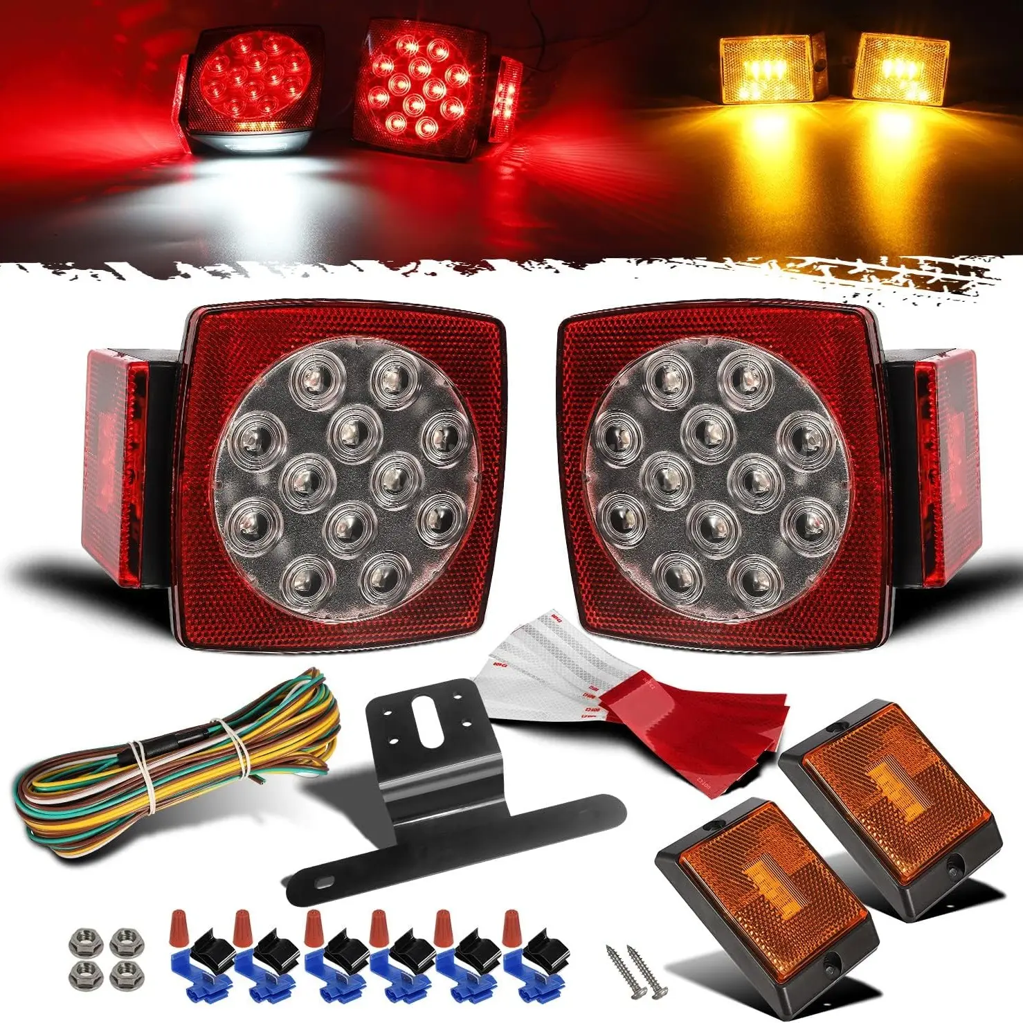 2pcs taillights + 2pcs maker lights