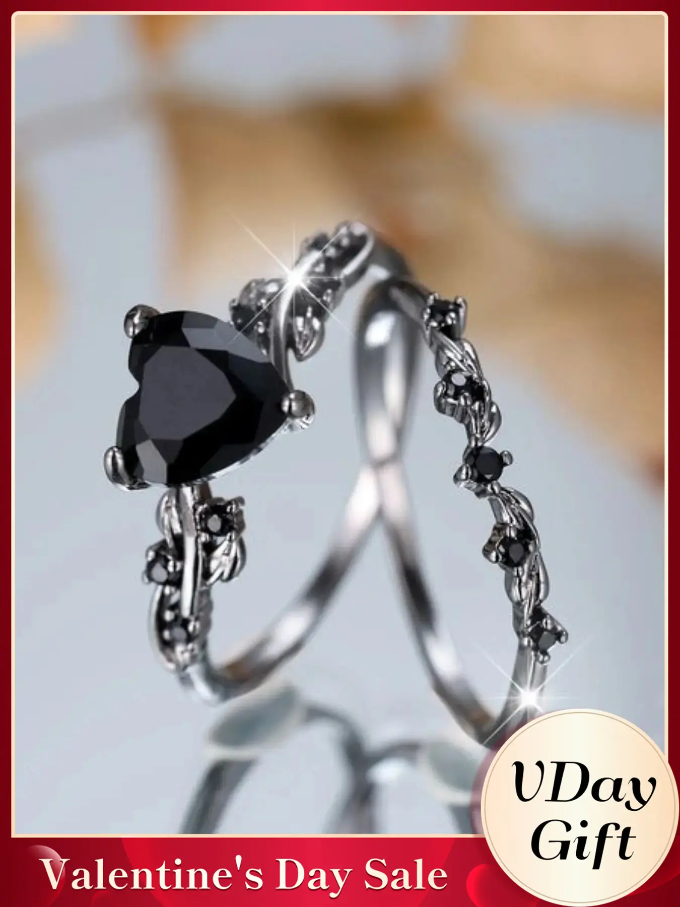 Heart Shaped Simulated Zirconia Engagement Wedding Party Heart  Ring Set, Two Piece Jewelry Gift for Friends, Elegant Design, Matching Rings