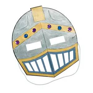 8" x 9" Color Your Own Cardstock Knight Helmet Masks - 12 Pc.