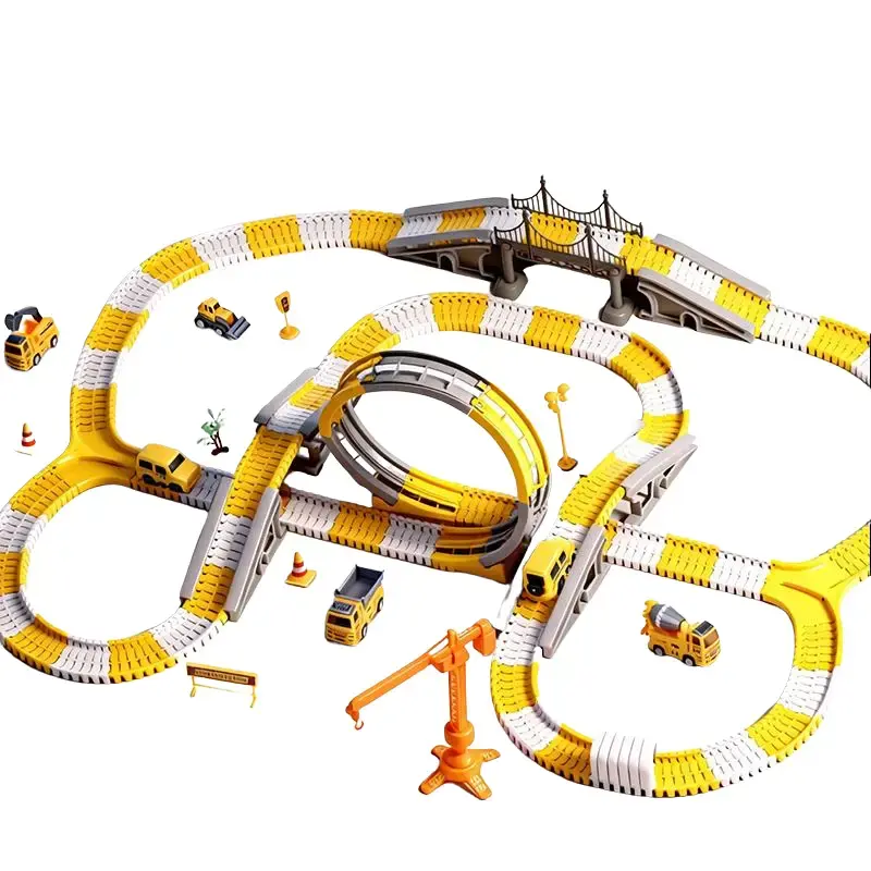 TongLi Track car toys children's construction toys children's track car sets construction vehicle tracks track construction sets electric track cars toy cars for 3-5 year olds Christmas Halloween Thanksgiving gift