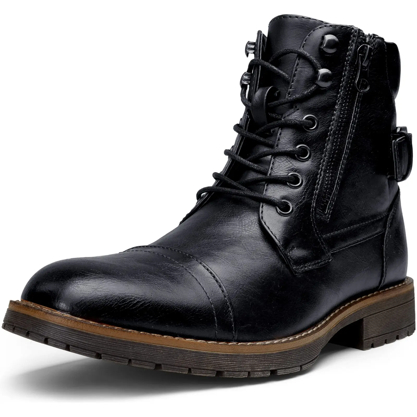 Men's Boots Casual Dress Boots for Men Brown Boots Mens Motorcycle Combat Ankle Oxford Boots
