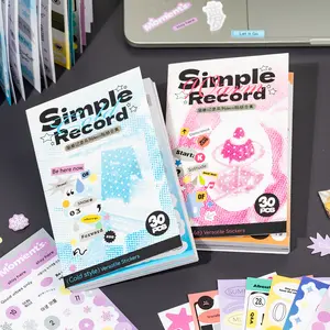 Minimal Planner Sticker Book 30 Sheets | Simple Record Deco Stickers, Aesthetic Journaling Stickers for Planner, Scrapbook, Notes, Laptop & DIY Collage