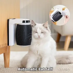 Automatic Cat Self Groomer Wall Corner Brushes Soft Cat Corner Scratcher Self Grooming