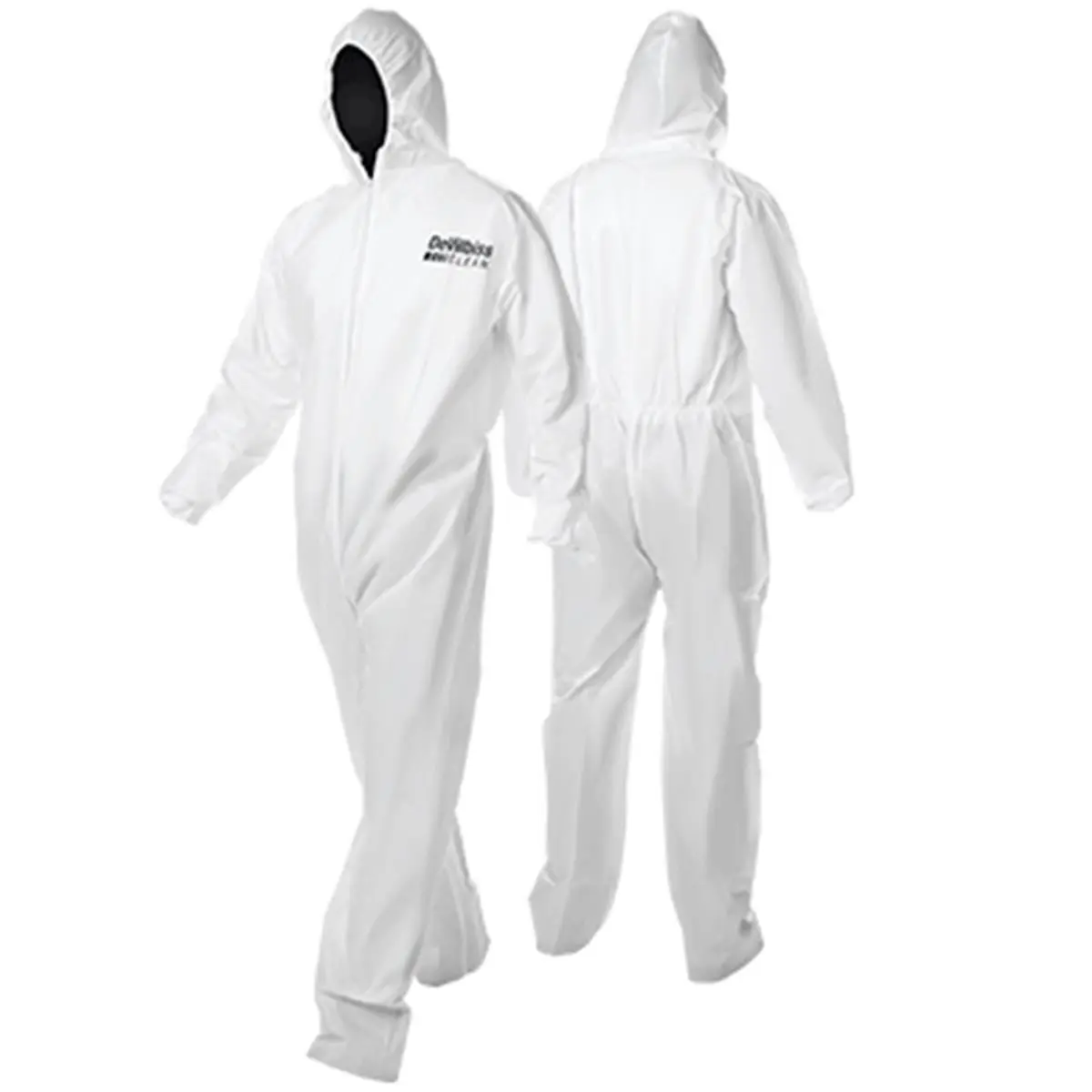 212 MAIN DeVilbiss Disposable Hooded Neck Coveralls, Large Elastic Protective Lightweight Workwear, Zipper-Closure Pullover Uniforms for Automotive Car Washing, Paint Maintenance