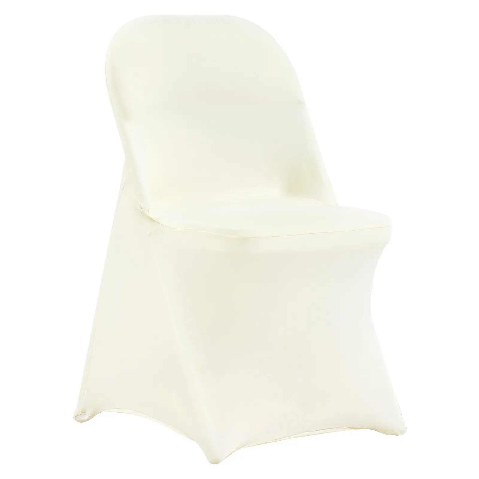 VEVOR 50 Pcs Ivory White Stretch Spandex Folding Chair Covers Set, Wrinkle-Resistant Universal Fitted Dining Chair Protector, Easy-Wash Slipcovers for Wedding, Celebration