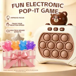 Electronic Fast Push Quick Press Game Toy - Cute Animals Pop Its Puzzle for Kids, Lights & Music Memory Challenge Toy Gift