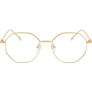 Blue Light Glasses for Women Men  Octagonal Metal  Frame  Glasses