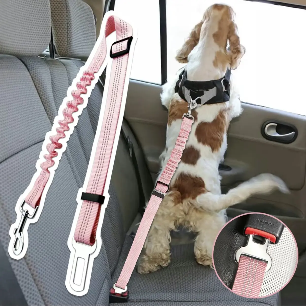 Adjustable Pet Car Seat Belt Leash - Durable Dog Safety Harness, Scalable Traction Rope for Small Dogs, Essential Pet Supplies for Daily Car Use, Cars