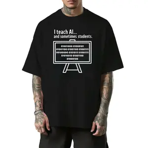 Men's & Women's Geeky Tech AI T-Shirt - 100% Cotton Binary Code & AI Slogan Computer Science Shirt, Coding Tee Gift Suitable for Programmers, Teachers, Students, Tech Enthusiasts, Machine Washable Casual Apparel (S-XXXL), PLUS SIZE