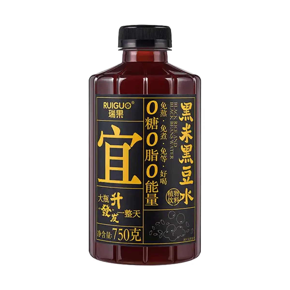RUIGUO Black Rice Black Bean Drink 750g - Healthy Plant-Based Beverage, 0 Sugar, 0 Fat, No Artificial Sweeteners, New Chinese Wellness Drink