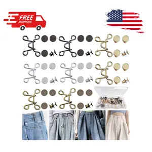 48 Pieces Adjustable Waist Buckle Extender Set, 8 Set 4 Style