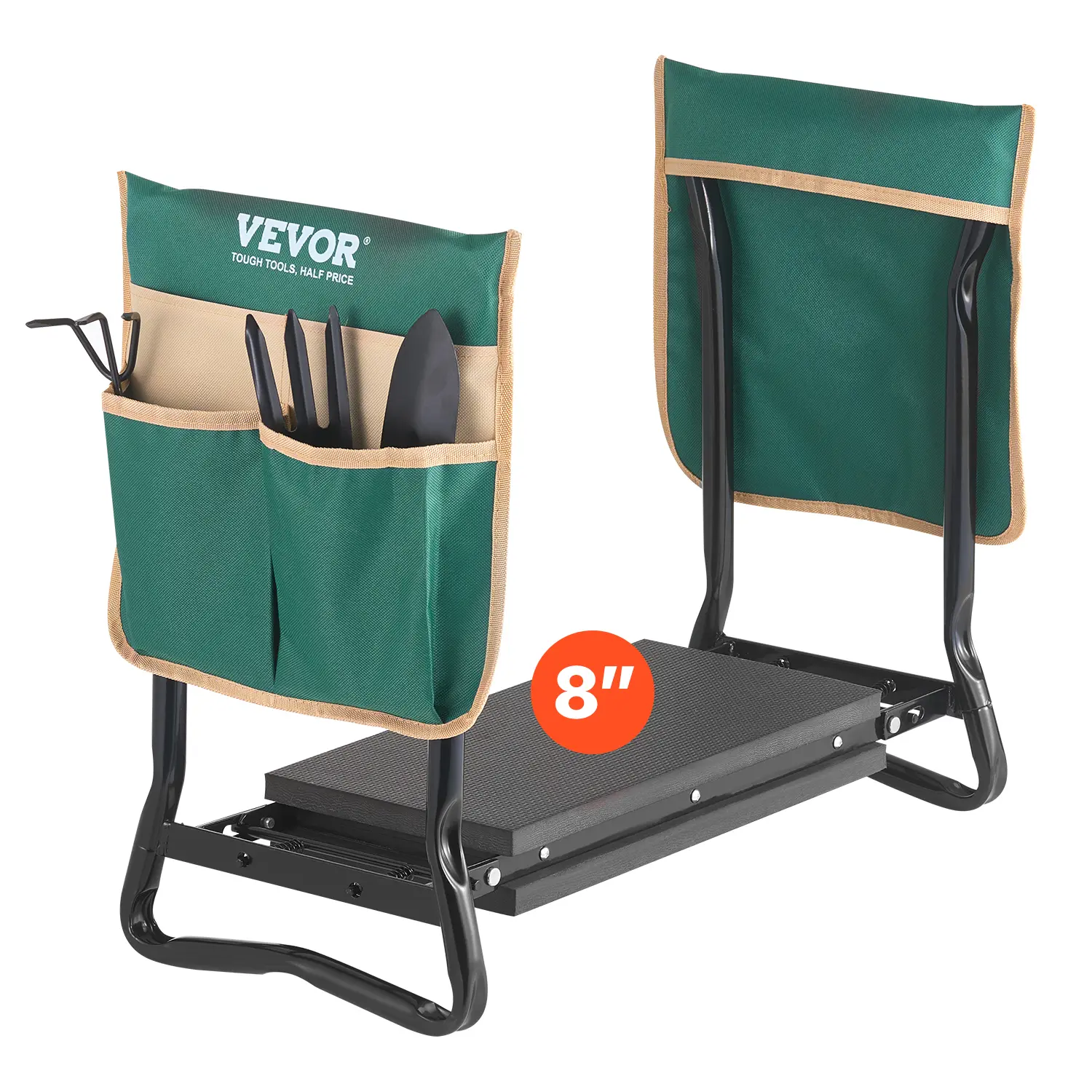 【Summerfinds】VEVOR Garden Kneeler and Seat,8 in Wide Kneeling PadHeavy Duty Garden Kneeling StoolFolding Garden Seat with 2 Tool BagsRelieve Knee & Back PainPortable Garden Bench for Women Grandparents