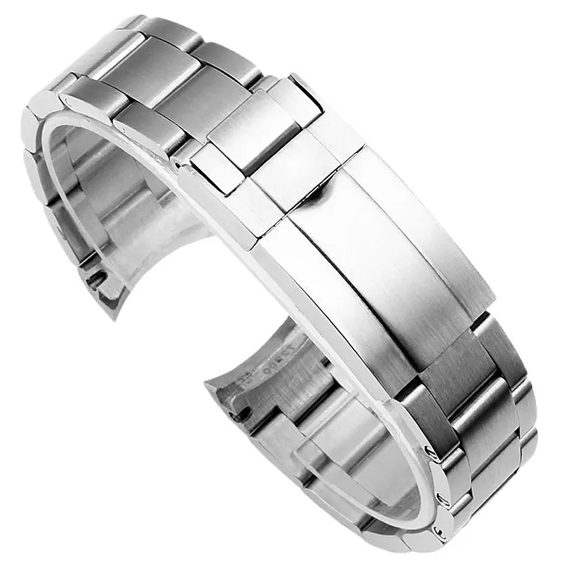 Special stainless steel watch strap for the Submariner series, three-bead diving Rolex combination safety clasp solid watch strap