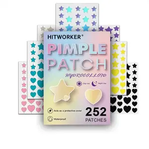Hydrocolloid Acne Pimple Patch Acnepads, 252pcs/box Gentle Star & Heart Shaped Acne Covering Patch, Blemish Patches, Spot Stickers for Face and Skin, Girl Skincare Products, Pimple Patches, Facial Patches