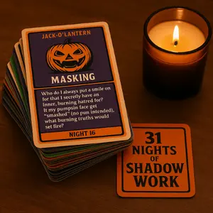 "Meet Your Monsters" Shadow Work Halloween Sticker Pack – Transcend Your Inner Monsters Square
