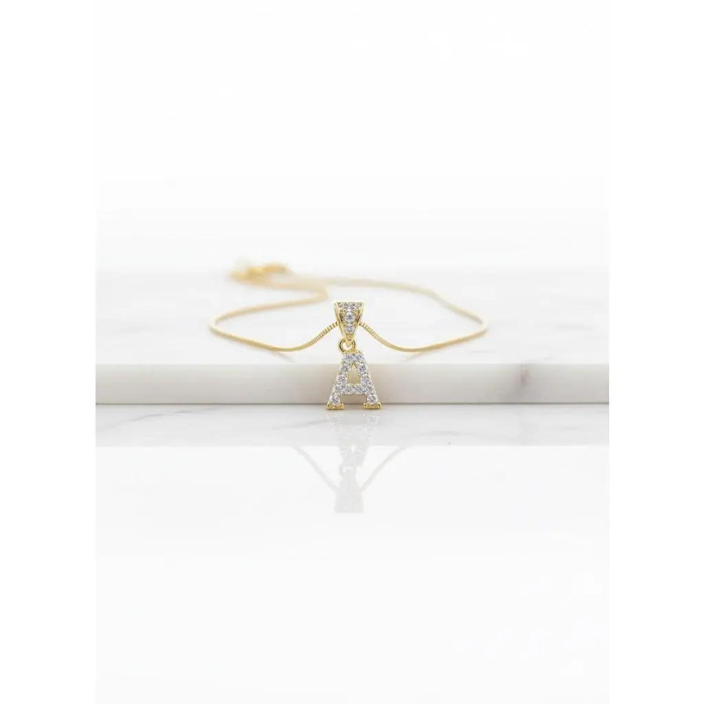 Tiny Initial Pendant  Charm - 10k Yellow Gold