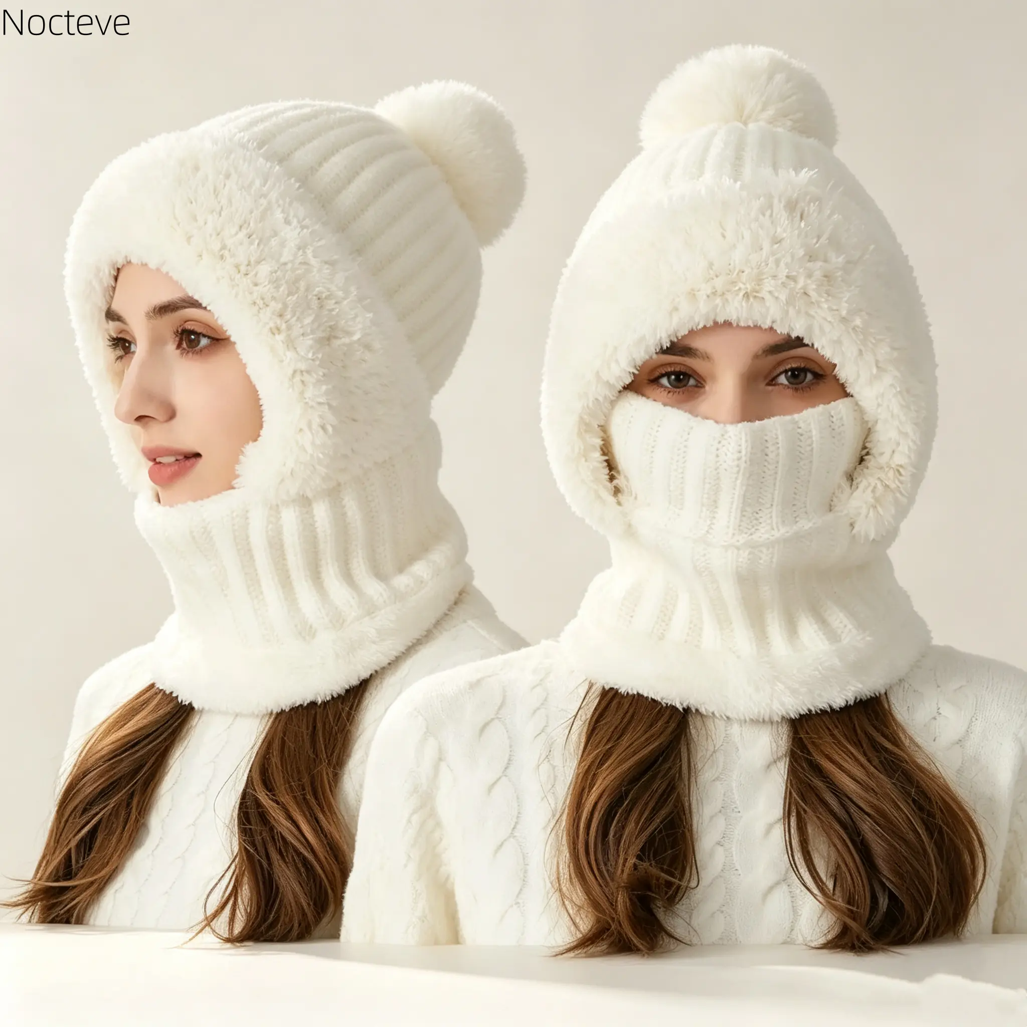 Unisex 3-in-1 Thermal Combo Set - Full Coverage Fleece Lined Balaclava, Windproof Insulated Ear-Flap Hat, Matching Scarf & Neck Warmer, Cold Weather Outdoor Gear for Skiing, Winter Sports