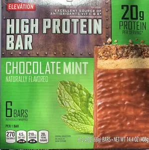 ELEVATION Chocolate Mint High Protein Bars, 6 count